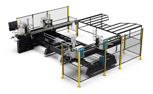 Máquina automática de soldadura de perfiles de PVC de cuatro cabezales