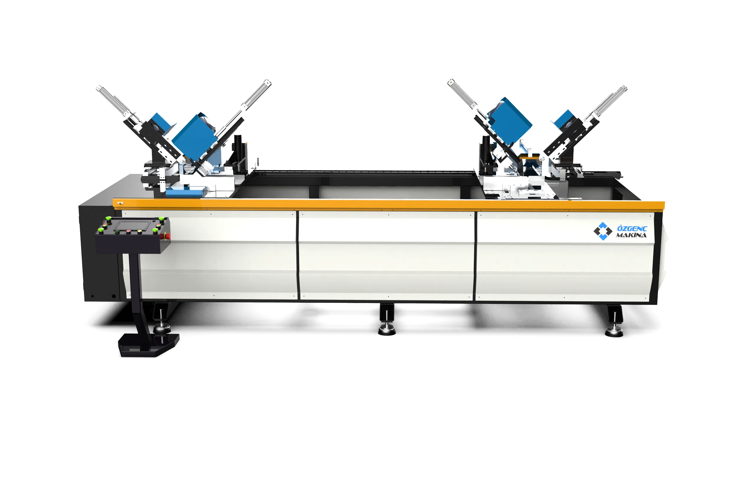 Double Miter 45°/90° Twin Saw & 12 Pin Hole Drilling Unit